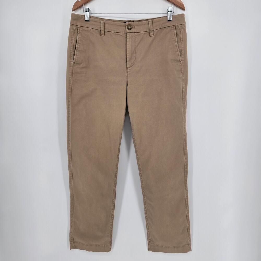 J.Crew Factory High-Rise Girlfriend Chino Size 10 Tan Khaki Cotton Stretch